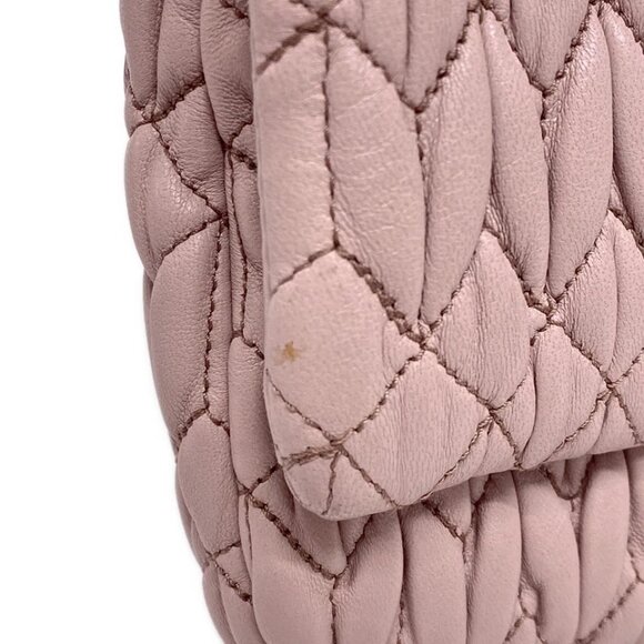 miumiu Miu Crystal/Matelasse Cameo (pink) Leather Shoulder Bag 595-051525 - Picture 10 of 14